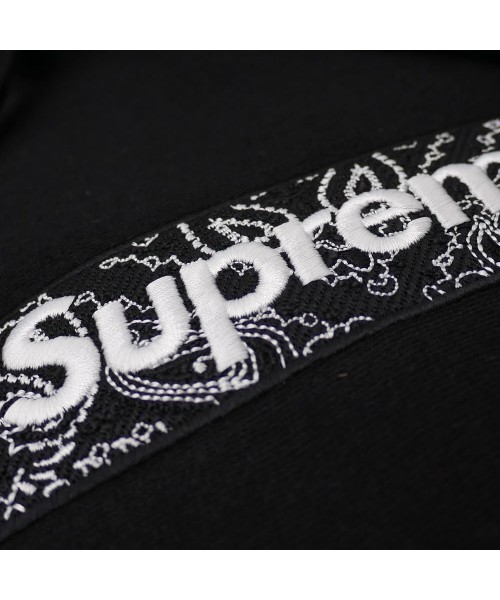 Supreme Bandana Box Logo Hooded Sweatshirt Black - SneakerAddict